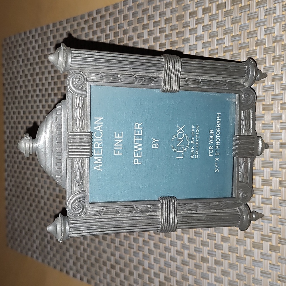 LENOX FINE PEWTER PICTURE FRAME KIRK STIEFF COLLECTION 3.5" X 5"